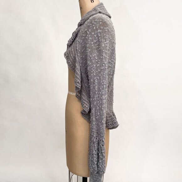 Arden B Gray Ruffle Cocoon Cardigan Size XS/S - Picture 4 of 9